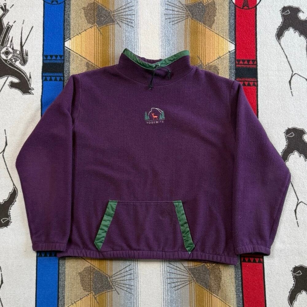 Vintage 90s Yosemite National Park Pullover Fleece Size XL Nature Outdoor
